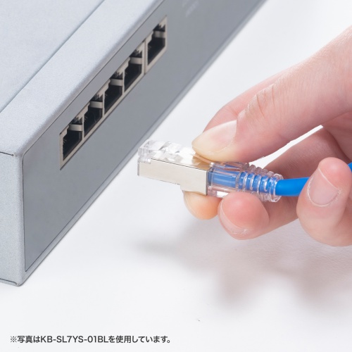 カテゴリ7LANケーブル（への字ラッチ・15m・スリムケーブル・ツメ折れ防止・やわらかLANケーブル・10Gbps・より線・RJ45・ホワイト） KB-SL7YS-15W サンワサプライ