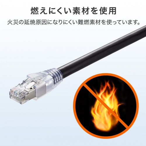 LANケーブル（CAT6A・屋外用・ブラック・10m） KB-T6AAD-10BK サンワサプライ