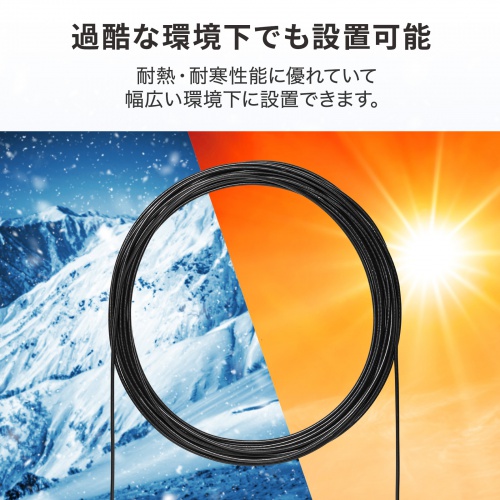 屋外用防水カテゴリ6A LANケーブルのみ（100m・ブラック）