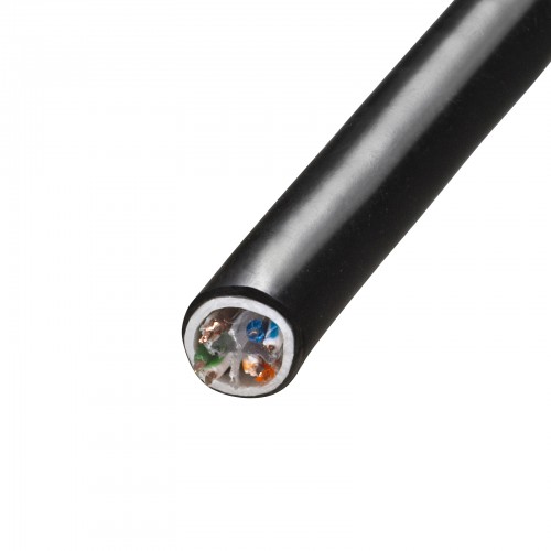 屋外用防水カテゴリ6A LANケーブルのみ（300m・ブラック）KB-T6AWP-CB300BK