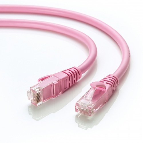 LANケーブル（カテゴリ6A・ツメ折れ防止・50cm・10Gbps・ツメ折れ防止カバー・より線・ピンク）