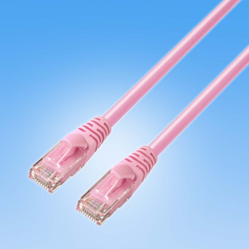 LANケーブル（カテゴリ6A・ツメ折れ防止・50cm・10Gbps・ツメ折れ防止カバー・より線・ピンク）