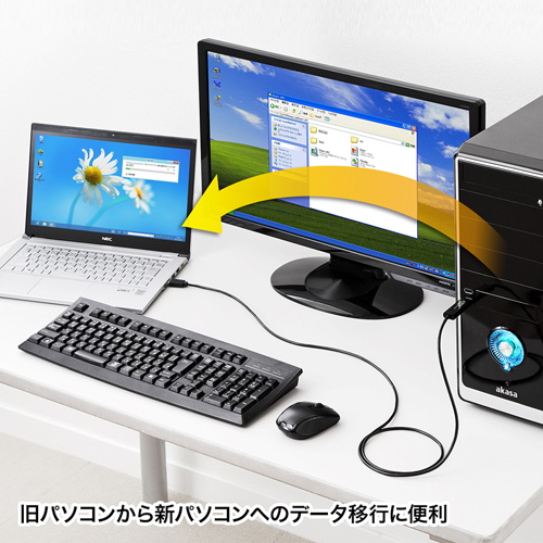 リンクケーブル（データ移行・ドラッグ＆ドロップ対応・USB3.0・Mac・Windows） KB-USB-LINK4 サンワサプライ