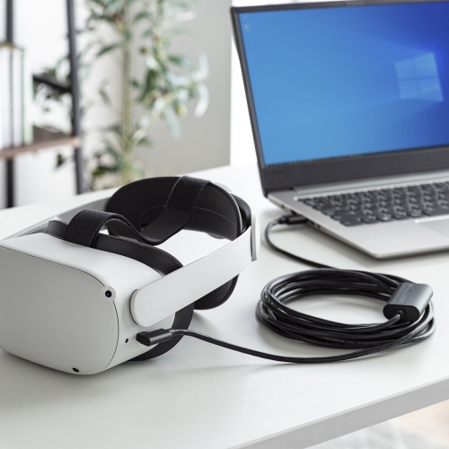 USB A-Type-Cロングケーブル（USB3.2 Gen1・5m・L型Type-Cコネクタ・VRヘッドセット対応）