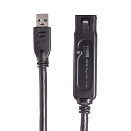 USBアクティブリピーターケーブル（10m延長・USB3.2・抜け止めロック機構付き） KB-USB-RLK310 サンワサプライ