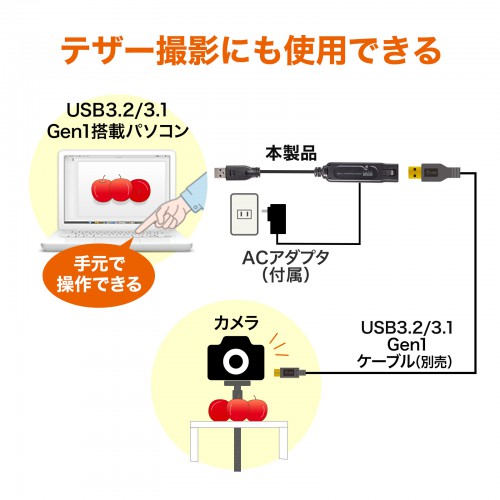 USBアクティブリピーターケーブル（10m延長・USB3.2・抜け止めロック機構付き） KB-USB-RLK310 サンワサプライ