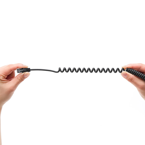 CAT5eLANケーブル（最大2m・ブラック・カールコード）