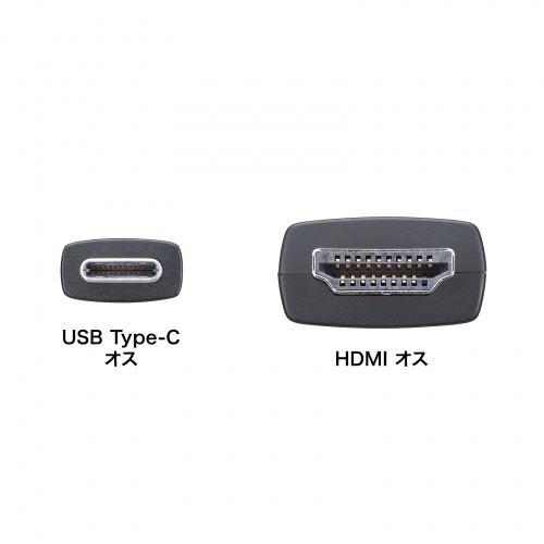USB Type-C To HDMI 変換ケーブル（8K/60Hz・4K/144Hz・MacBook・iPad・TV・ブラック・3m） KC-ALCHD8K30 サンワサプライ