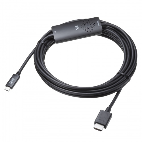 USB Type-C - HDMI変換ケーブル（8K/60Hz・4K/144Hz・5m・HDR対応・ブラック）