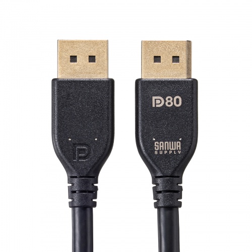 DisplayPortケーブル（ver.2.1・VESA認証取得・UHBR20対応・ディスプレイストリーム圧縮・最大16K120Hz対応・2m・DP80）