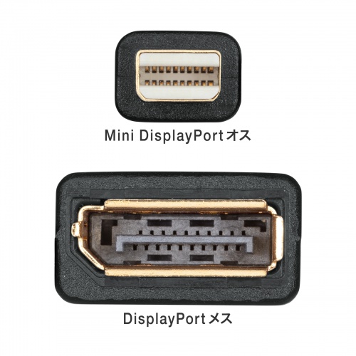 Mini DisplayPort変換ケーブル（15cm・DisplayPortメス変換・4K/60Hz対応・映像出力・音声出力・DPCP・HDCP）