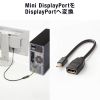 Mini DisplayPort変換ケーブル（15cm・DisplayPortメス変換・4K/60Hz対応・映像出力・音声出力・DPCP・HDCP）