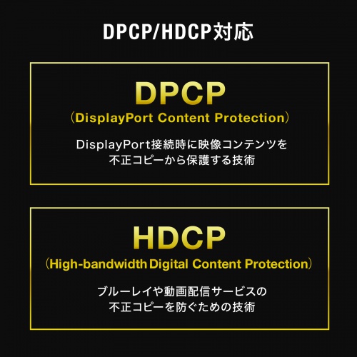 Mini DisplayPort変換ケーブル（15cm・DisplayPortメス変換・4K/60Hz対応・映像出力・音声出力・DPCP・HDCP）