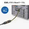 Mini DisplayPort変換ケーブル（15cm・DisplayPortメス変換・4K/60Hz対応・映像出力・音声出力・DPCP・HDCP）