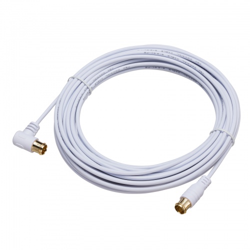 アンテナケーブル（極細・4K対応 8K対応・S2.5C-FB・片側L字・アンテナコード・同軸ケーブル・10m）