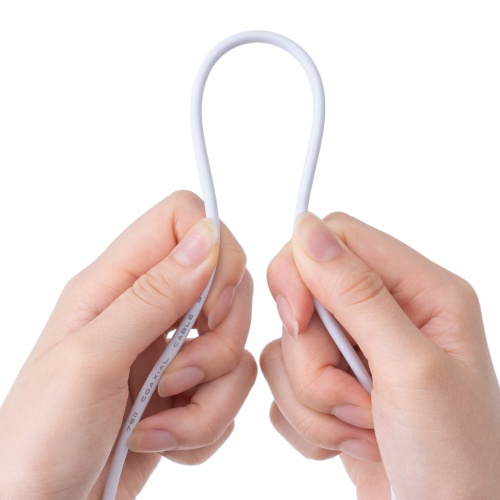 アンテナケーブル（極細・4K対応 8K対応・S2.5C-FB・片側L字・アンテナコード・同軸ケーブル・10m）