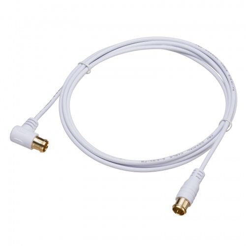 アンテナケーブル（極細・4K対応・8K対応・S2.5C-FB・片側L字・アンテナコード・同軸ケーブル・2m）