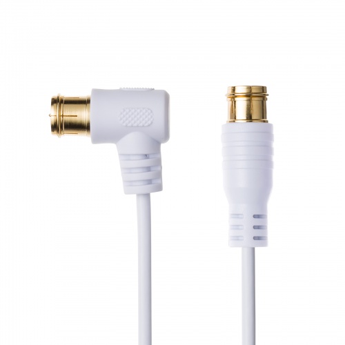 アンテナケーブル（極細・4K対応・8K対応・S2.5C-FB・片側L字・アンテナコード・同軸ケーブル・2m）