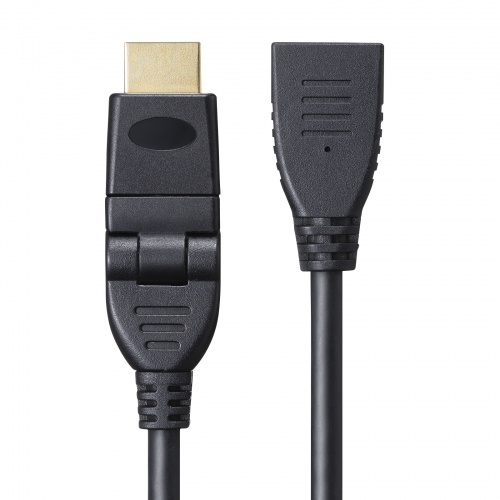 ハイスピードHDMI 延長ケーブル（3Dコネクタ・スッキリ配線・1080pフルHD対応・イーサネット対応・ブラック・1m） KM-HD20-3DEN10N サンワサプライ
