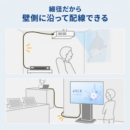 HDMI光ファイバーケーブル（10m・4K60Hz・18Gbps・HDR・ARC・ラッチ付）