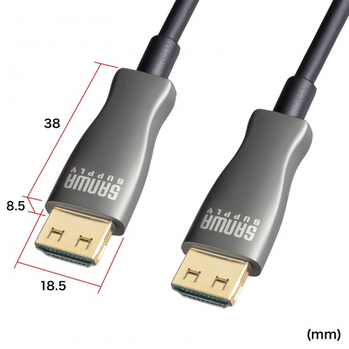 HDMI光ファイバーケーブル（15m・4K60Hz・18Gbps・HDR・ARC・ラッチ付