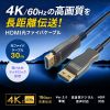 HDMI光ファイバーケーブル（30m・4K60Hz・18Gbps・HDR・ARC・ラッチ付）