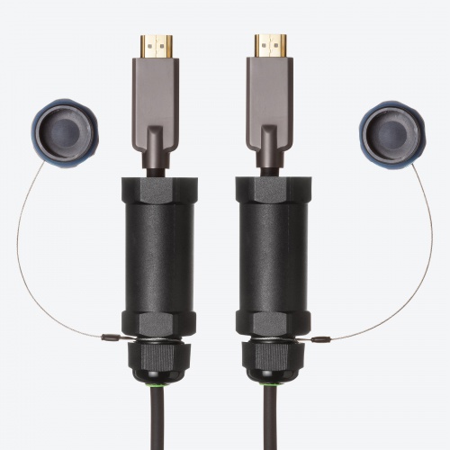 HDMIケーブル（ウルトラハイスピード・ステンレスガード・高耐久・8K/60Hz・4K/120Hz・防水カバーつき・光ファイバ・48Gbps・HDCP 2.2対応・20m）