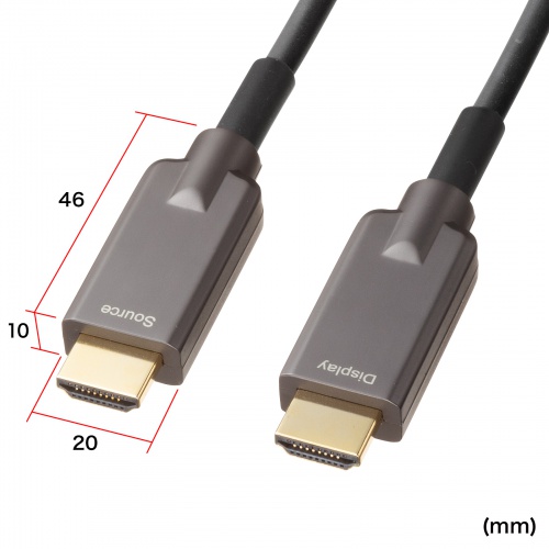 HDMIケーブル（ウルトラハイスピード・ステンレスガード・高耐久・8K/60Hz・4K/120Hz・防水カバーつき・光ファイバ・48Gbps・HDCP 2.2対応・50m）