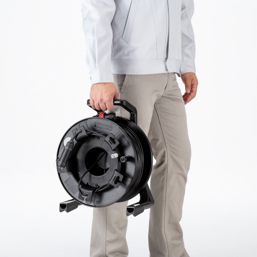 光ファイバHDMIケーブル（ドラム付き・8K対応・金コネクタ・ウルトラハイスピード・HDR対応・3D対応・ブラック・100m）  KM-HD20-UFBD100