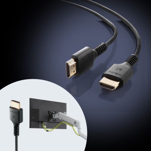 HDMIケーブル（UltraHighSpeed認証品・8K60Hz対応・48Gbps・スリムケーブル・Dynamic HDR対応・2m）