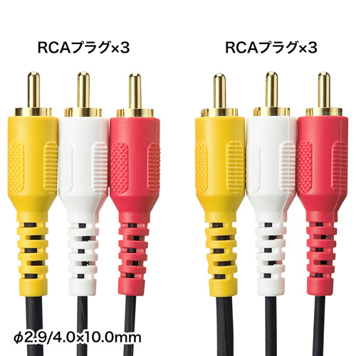 AVケーブル（3.6m） KM-V9-36K2 サンワサプライ