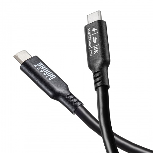 USB-C Type-Cケーブル（1m・PD100W・10Gbps・4K/60Hz映像出力・高速データ転送・ブラック）