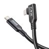 USB-C Type-Cケーブル(片側L字コネクタ・2m・PD100W・10Gbps・4K/60Hz映像出力・高速データ転送・ブラック)