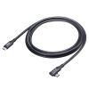 USB-C Type-Cケーブル(片側L字コネクタ・2m・PD100W・10Gbps・4K/60Hz映像出力・高速データ転送・ブラック)
