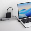 USB-C Type-Cケーブル(片側L字コネクタ・2m・PD100W・10Gbps・4K/60Hz映像出力・高速データ転送・ブラック)