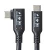USB-C Type-Cケーブル(片側L字コネクタ・2m・PD100W・10Gbps・4K/60Hz映像出力・高速データ転送・ブラック)