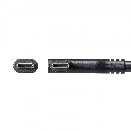USB-C Type-Cケーブル(片側L字コネクタ・2m・PD100W・10Gbps・4K/60Hz映像出力・高速データ転送・ブラック)