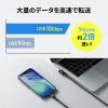 USB-C Type-Cケーブル(片側L字コネクタ・2m・PD100W・10Gbps・4K/60Hz映像出力・高速データ転送・ブラック)