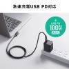 USB-C Type-Cケーブル(片側L字コネクタ・2m・PD100W・10Gbps・4K/60Hz映像出力・高速データ転送・ブラック)