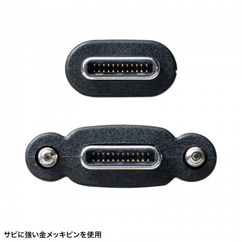 USB Type-Cケーブル（PD240W対応・DisplayPort Altモード対応・4K60Hz・抜け止め防止・デュアルスクリューロック・産業用・3重シールド構造・1m）