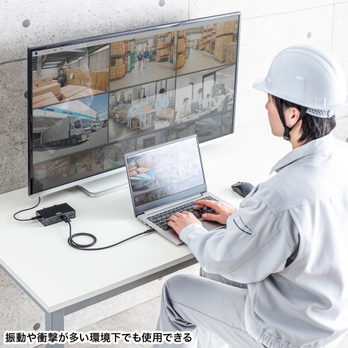 USB Type-Cケーブル（PD240W対応・DisplayPort Altモード対応・4K60Hz・抜け止め防止・デュアルスクリューロック・産業用・3重シールド構造・1m）