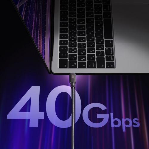 USB4 ケーブル（40Gbps・1m・240W対応・Type C・USB認証取得・ブラック） KU-40GCCPE10 サンワサプライ