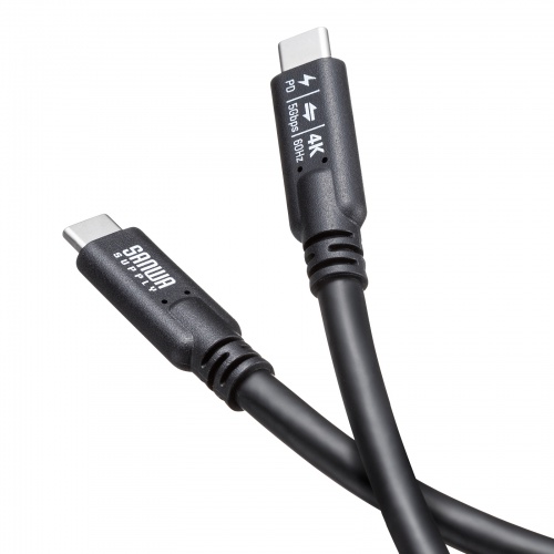 USB Type-Cケーブル（USB-Cケーブル・3m・PD100W・4K/60Hz映像出力・USB5Gbps・C-C・DP Alt Mode・電子黒板・ブラック）