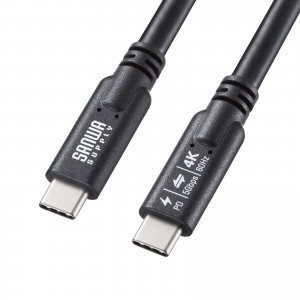 USB Type-Cケーブル（USB-Cケーブル・3m・PD100W・4K/60Hz映像出力・USB5Gbps・C-C・DP Alt Mode・電子黒板・ブラック）