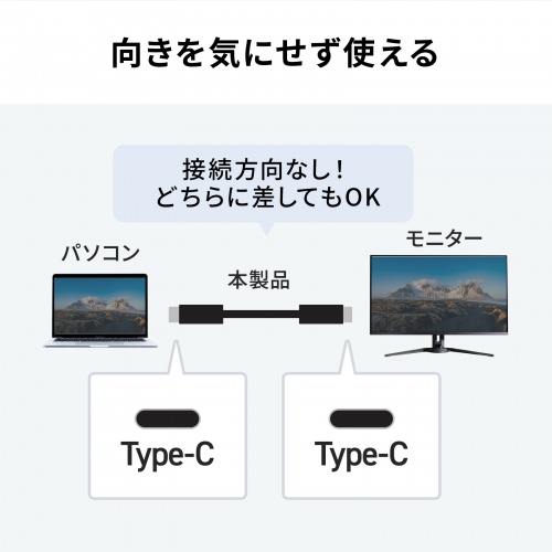 USB Type-Cケーブル（USB-Cケーブル・3m・PD100W・4K/60Hz映像出力・USB5Gbps・C-C・DP Alt Mode・電子黒板・ブラック）