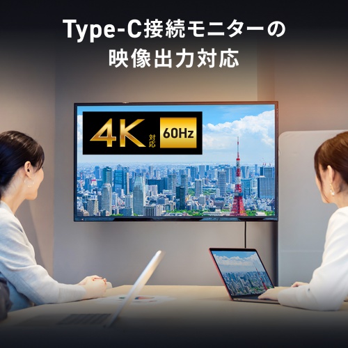 USB Type-Cケーブル（USB-Cケーブル・3m・PD100W・4K/60Hz映像出力・USB5Gbps・C-C・DP Alt Mode・電子黒板・ブラック）