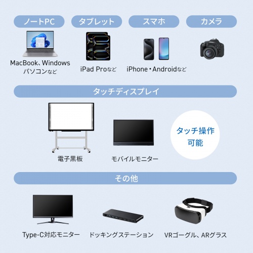USB Type-Cケーブル（USB-Cケーブル・3m・PD100W・4K/60Hz映像出力・USB5Gbps・C-C・DP Alt Mode・電子黒板・ブラック）