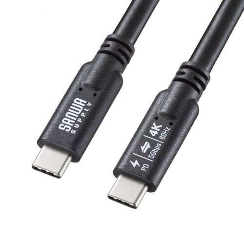 USB Type-Cケーブル（USB-Cケーブル・3m・PD100W・4K/60Hz映像出力・USB5Gbps・C-C・DP Alt Mode・電子黒板・ブラック）