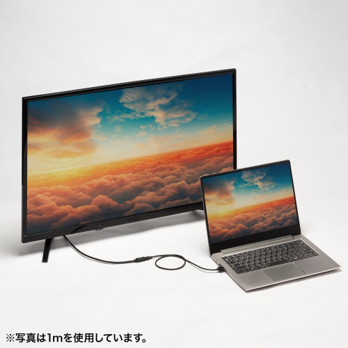 Type-C延長ケーブル（PD100W・Altモード対応・最大4K60hz対応・USB5Gbps（USB3.2 Gen1）・3重シールド構造・金メッキピン・約0.1m）
