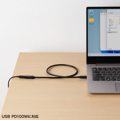 Type-C延長ケーブル（PD100W・Altモード対応・最大4K60hz対応・USB5Gbps（USB3.2 Gen1）・3重シールド構造・金メッキピン・約0.5m）